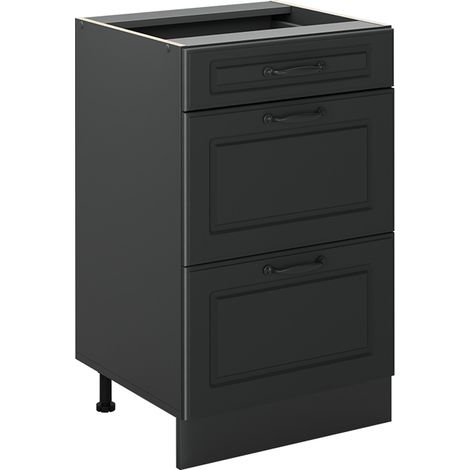 Küchenunterschrank R-Line, Anthrazit Landhaus/Anthrazit, 50 cm ohne Arbeitsplatte, Vicco (1/5)