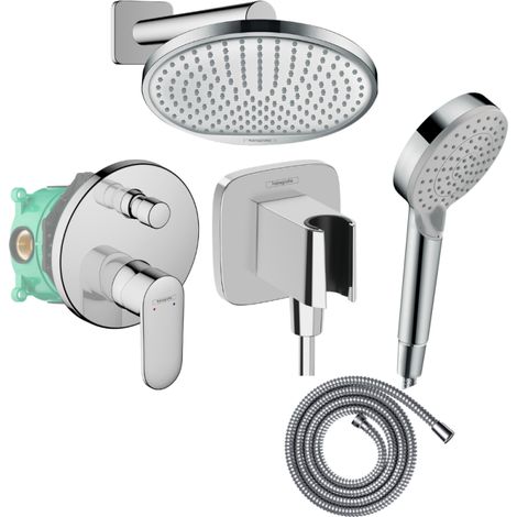 Colonne de douche encastrée mécanique HANSGROHE Vernis Blend Douche de tête Crometta Douchette Vernis Blend chromé (1/3)