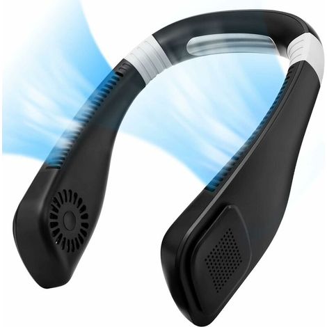 Ventilateur Cou Portable, Mini Ventilateur Nuque Confortable Cool Airflow , 3 Vitesses Vent Fort Silencieux, Petit Ventilateur USB Rechargeable pour Sport Bureau Extérieur Intérieur, Noir,T-Audace (1/5)