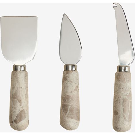 Set de 3 couverts à fromage en marbre et acier inoxydable Calven SKLUM (1/5)