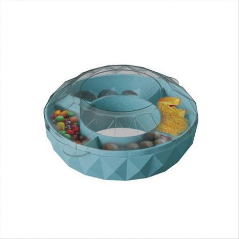 Wiederverwendbare blaue Snackschale für 1,2-Liter-Becher mit Griff (1/5)