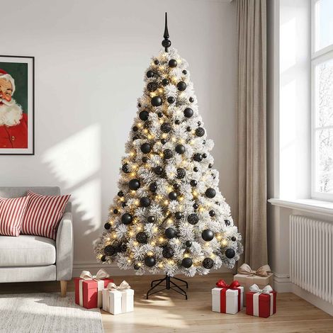 vidaXL Sapin de Noël artificiel avec boules 240 cm 300 LED Blanc chaud (1/5)