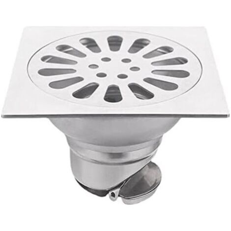 1PC Carré Acier Inoxydable Drain De Plancher avec Passoire Filtre,De Sol en Acier Inoxydable éPais Drain,Grille Douche,Siphon De Sol en Acier Inoxydable Anti-Odeur Carré,Drain De Douche