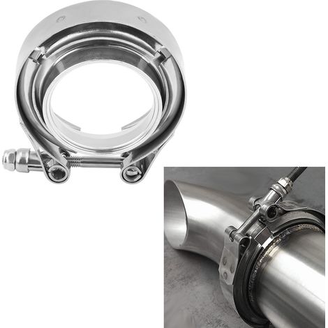Bride de serrage V-Band 4 pouces en acier inoxydable, kit complet pour échappement turbo et downpipes, collier haute température, fixation étanche, lot de pièces auto. (1/5)