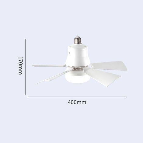 Ortviai Ventilateur-lampe mural détachable avec télécommande, variateur infini, 3 couleurs, tête E27, mémoire et minuterie (1/4)