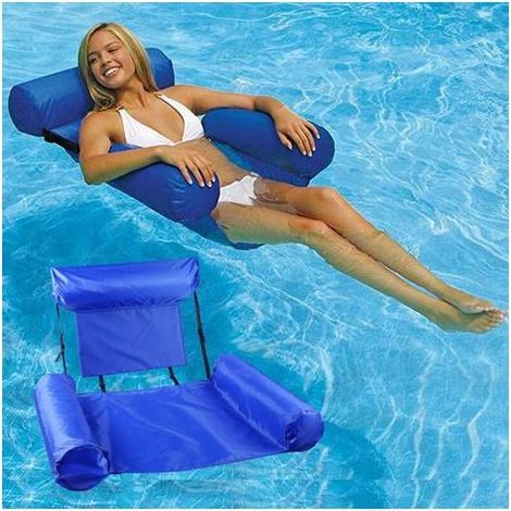 Hamac gonflable pour piscine 100 x 120 cm – Tissu Oxford renforcé et PVC, charge maximale 200 kg – Idéal pour bronzer et se détendre (1/4)