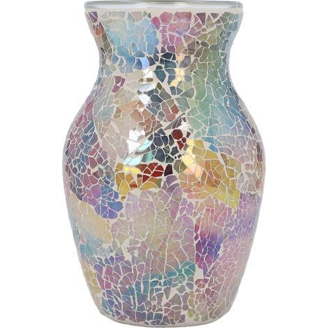 Vase en Verre Mosaïqué Style Européen Brillant pour Salon Chambre Décoration Élégante (1/5)