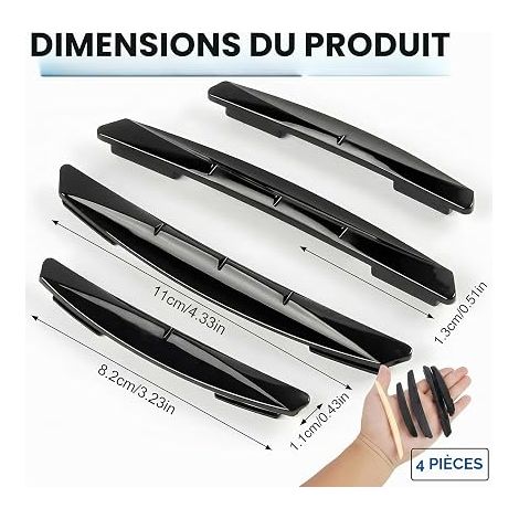 Protection Portiere Voiture, Protege Porte Auto avec Fixation Autoadhesive, Bande Anti Collision Contre Rayures et Bosses, Amortisseur Portière Véhicule Universel, PVC Noir (1/4)