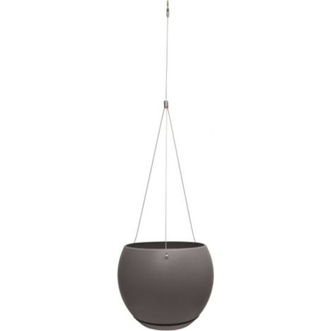 Suspension LUNE avec soucoupe clipsée et câble - Dim. 24 x 24 x 18 cm - Volume 6,5 L - Taupe - EDA