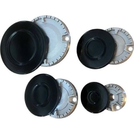 Bardusch Kit de rechange 8 pièces pour cuisinière à gaz - 4 brûleurs + 4 plaques compatibles avec Ariston, Nardi et  modèles  Accessoires de haute qualité pour cuisinière (1/4)