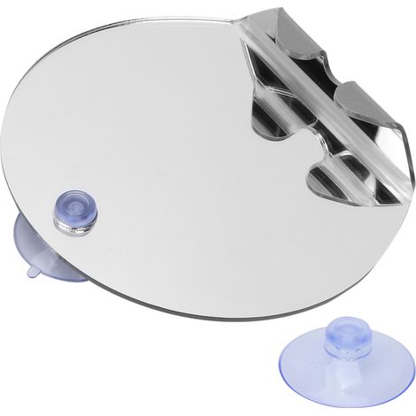 Miroir de douche antibuée rond à ventouse, à fixer au mur, pour salle de bain. (1/5)