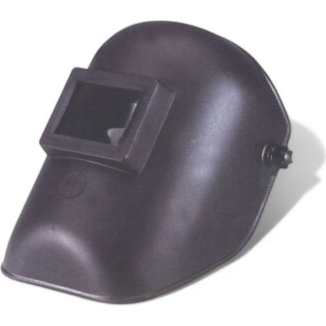 Maschera a casco di sicurezza per saldare con crociera regolabile portavetro 75x98 mm.