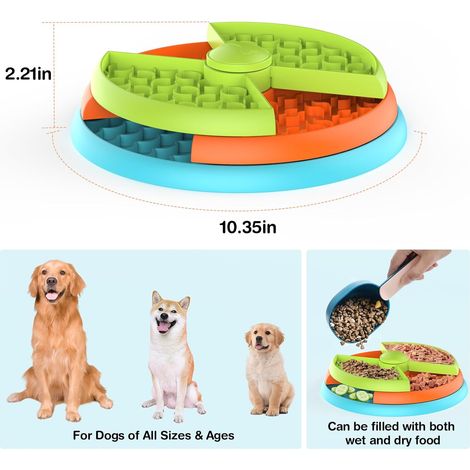 Langsamer Futternapf fr Hunde, 3 Ebenen, reduziert Langeweile und Angst,  rutschfester interaktiver Puzzle-Futternapf, geeignet fr  kleine/mittelgroe/groe Hunde