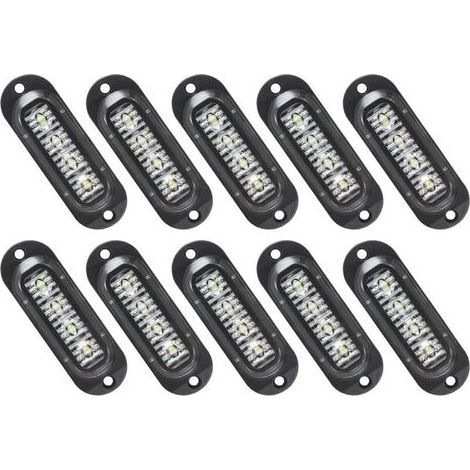 Lntyq 10X LED Feux de Marquage Latéral 12 / 24V Feux De Gabarit LED Remorque Lampe Latérale Avertissement Lumière pour Camion RV Caravan (Blanc) (1/5)