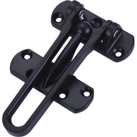 Serrure de porte à bascule, protection de porte durable pour portes avant et avant, idéale pour la sécurité de la maison (noir) (1/4)