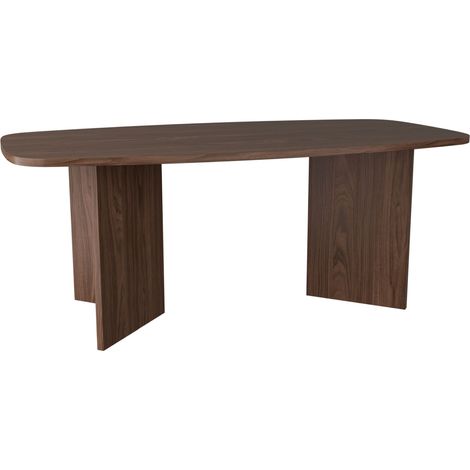 Selsey Piano – Esstisch rechteckig mit abgerundeten Ecken, 190 cm, Holzoptik Nussbaum Wisconsin