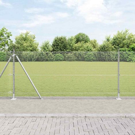 Zaunpfosten Silber 25 x 0,8 m (16 x 16 mm Netz) Stahl
