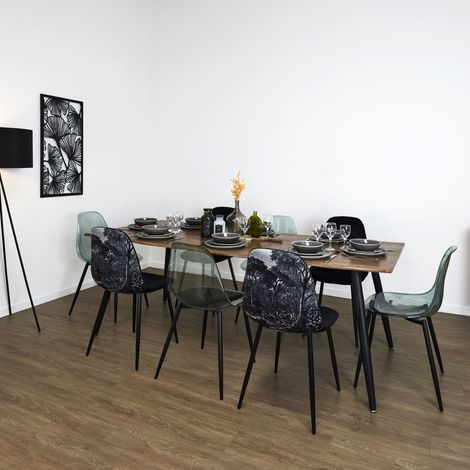 Table extensible 6 à 8 personnes en MDF effet chêne – Dimensions 210x90cm – Mécanisme d'extension facile – Finition élégante (1/5)