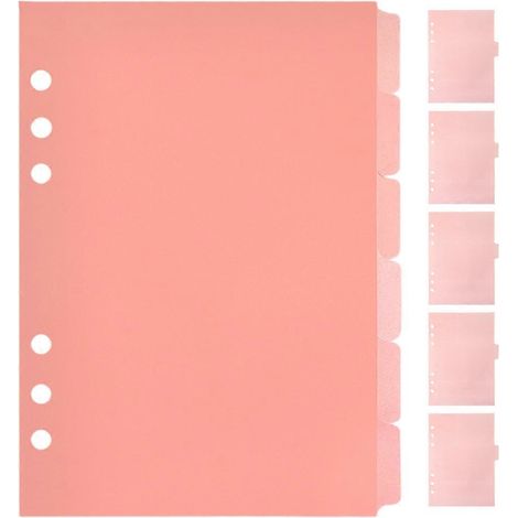 12 Stück Registerblätter für den täglichen Gebrauch, professionelle Registerblätter für Haushaltsordner, Buchbedarf-21X15.8CM-Pink (1/2)