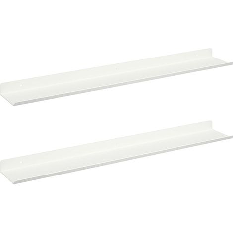 Estante flotante 2 uds. 60 x 8,5 x 2,5 cm Acero vidaXL (1/5)