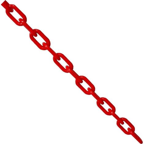 Chaîne en plastique pour barrière de parking - Couleurs assorties - 6 mm x 5 m - 5 couleurs - Rouge (1/5)