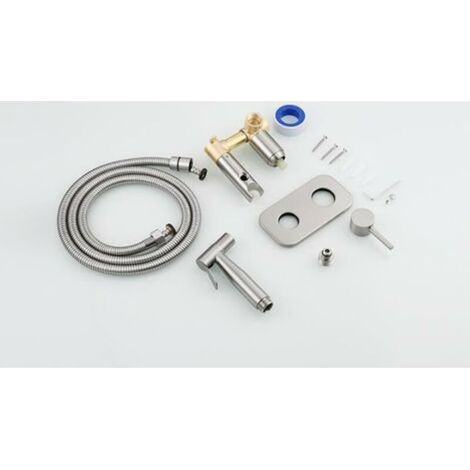 WC-Bidet-Sprühset, Bidet-Duschsprühset aus Messing, schwarzes Wand-Handbrause-Mischbatterie-Set (1/5)