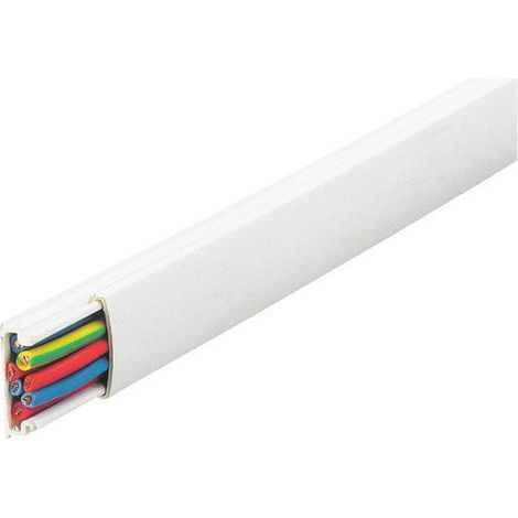 Tapón de cables de 2,10 m, blanco, para fijar, 20 x 10