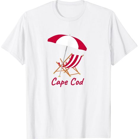 Chaise parasol à rayures rouges et blanches T-Shirt