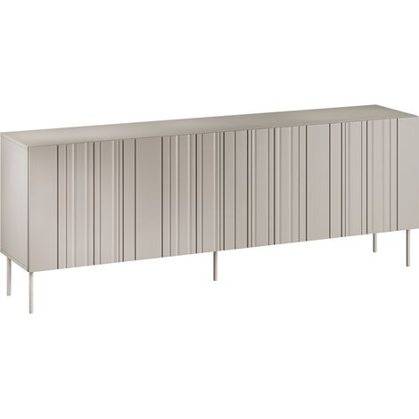 Aparador Evavese 101, Beige, 75x201cm, Número de puertas: 040cm, MDF, Aglomerado laminado