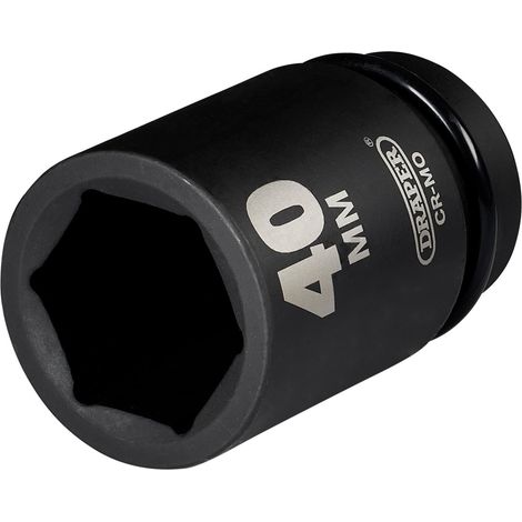 Draper HI-TORQ® 40mm (1.57 inch) Deep Impact Socket with 1" Square Drive, Heavy-Duty Single Hex for High Torque Applications (1/2)