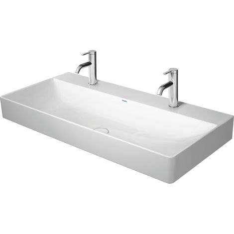 Lavabo DuraSquare de Duravit, 100x47cm, 2 agujeros para grifería,
