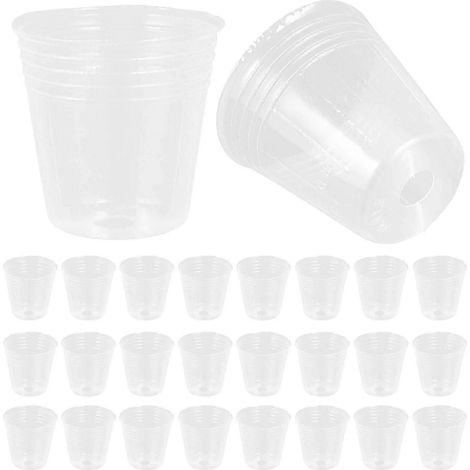 Lot de 50 petits pots transparents pour orchidées, idéaux pour la culture et la germination des plantes en pot. (1/5)
