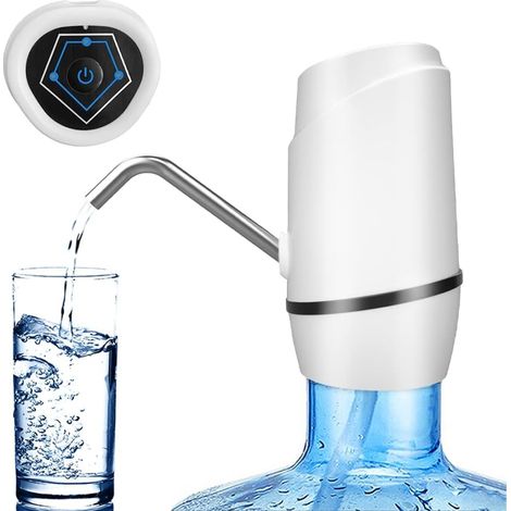 Pompe à eau électrique pour bouteilles de 2 à 5 gallons, rechargeable par USB, portable et universelle, Gusshious (blanche) (1/3)