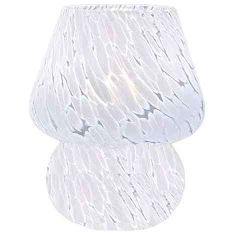 Lampe champignon, petite lampe de chevet - lampe de Bureau en verre semi trasparente, lampe esthétique Murano pour chambre, salon, kitchen - cadeau anniversaire blanc [niveau énergétique F] (1/5)