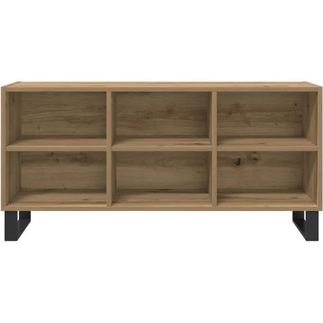 Mueble de TV moderno con almacenamiento funcional 103,5 x 30 x 50 cm fabricado en madera de roble manufacturada hecho a mano 020052758 (1/5)