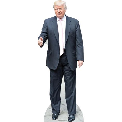 Figurine en carton Donald Trump (cravate rose) 188 cm