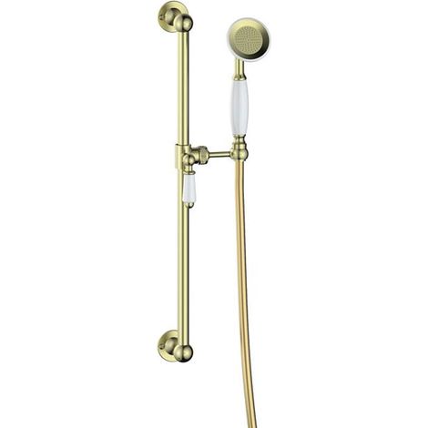 Signature Eternal Traditional Slide Rail Shower Kit - Brushed Brass (1/3)