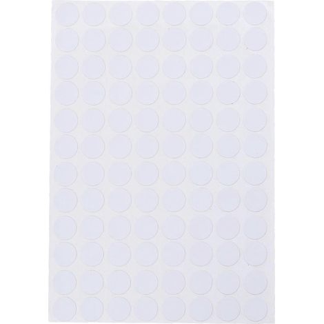 96 pièces/feuille Cache-trous de vis étanches et antidérapants, autocollants décoratifs de 15 mm (01)-20.50X14.50X0.10CM-White