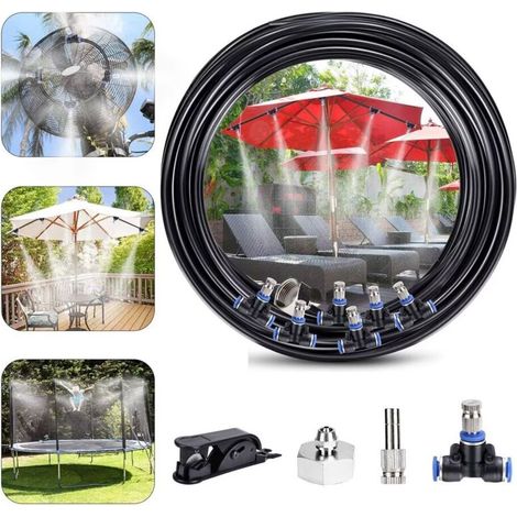 SABIR ANMI Brumisateur de Terrasse, Système de Brumisation Kit D'Irrigation Extérieur Goutte à Patio Misting Micro Flow Drip Kit pour Gazebo Jardin (10m) (1/5)