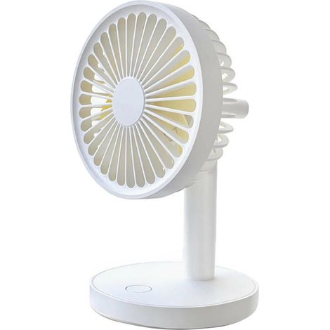 Ventilateur de bureau/de voyage portable rechargeable USB Sansai avec veilleuse blanche (1/3)