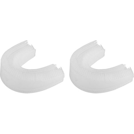 U-Shaped Toothbrush Head Replacement Silicone Attachment for Most U-Shape Electric Toothbrush Gentle Teeth Cleaning Gum Massage Pack of 2 (1/5)