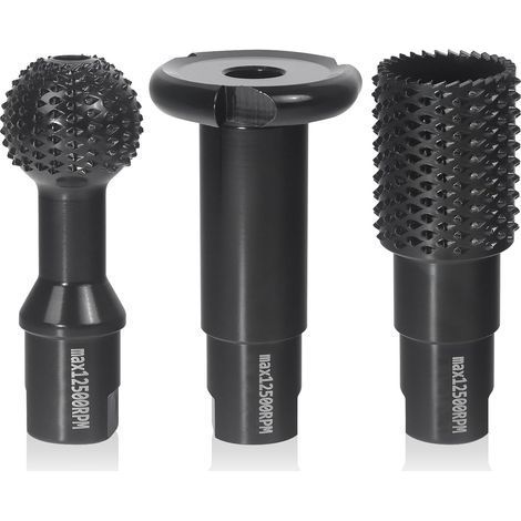 Fraise à Bois - Disques Meuleuse Sculpture Bois. Set de 3 Burrs Rotatifs. Gouge et Ciseaux à Bois pour Meuleuses 115/125mm - Outils de Coupe.Menuiserie Outillage (1/5)
