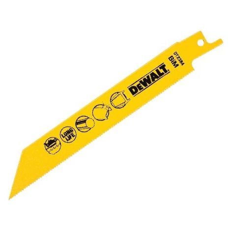 Dewalt – Lame de scie sabre 152mm – Pour métal – Lot de 5 – 14 dents par pouce pour coupe précise