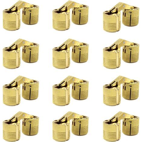 Charnières cylindriques en laiton 12 x 10 mm, charnières invisibles pour meubles, angle d'ouverture caché de 180° (1/5)