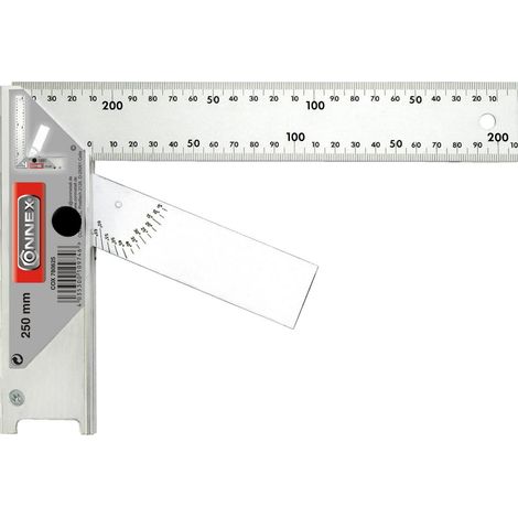 Schreinerwinkel 250mm mit Zung m.Anschlag u.Gradeinstellung