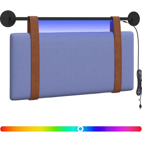 Maison Exclusive - Testiera sospesa Con luce LED Blu jeans PU Antico (1/5)