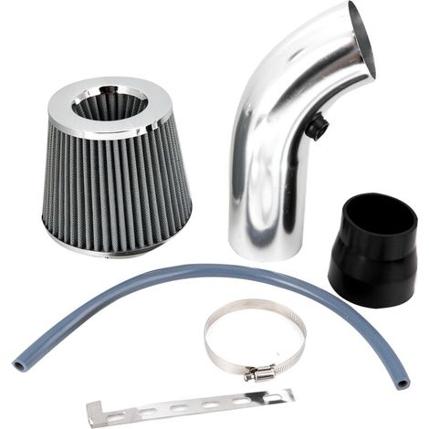 Jeffergarden Kit de tuyau d'admission d'air froid universel pour voiture en alliage d'aluminium de 75 mm (3 pouces) avec filtre et conduit d'induction