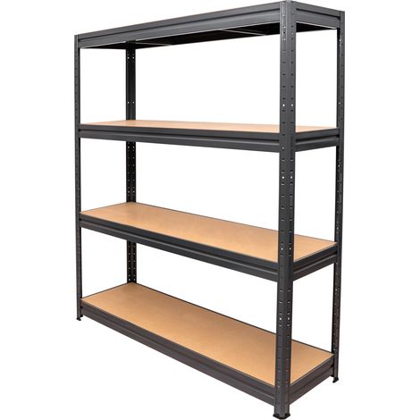 STIER Schwerlast-Fachbodenregal, maximiale Fachlast 600kg, HxBxT 1770x1600x450 mm, Lagerregal, Werkstattregal, Werkzeugregal, Kellerregal, Steckregal, stabiles Stahlgestell, einfach zu montieren (1/5)
