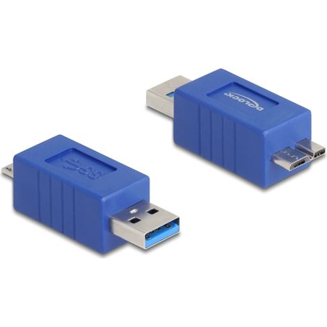 Delock Adaptador USB 5 Gbps USB Tipo-A macho a USB Micro-B macho (cruzado)