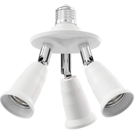 Adaptateur de douille E27, triple distributeur, blanc (1/5)
